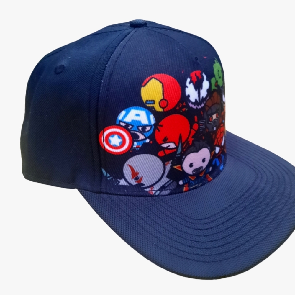 Marvel Superhero Cartoon Kawaii Character Baseball Cap Black Wool Blend 115665 - Picture 9 of 13